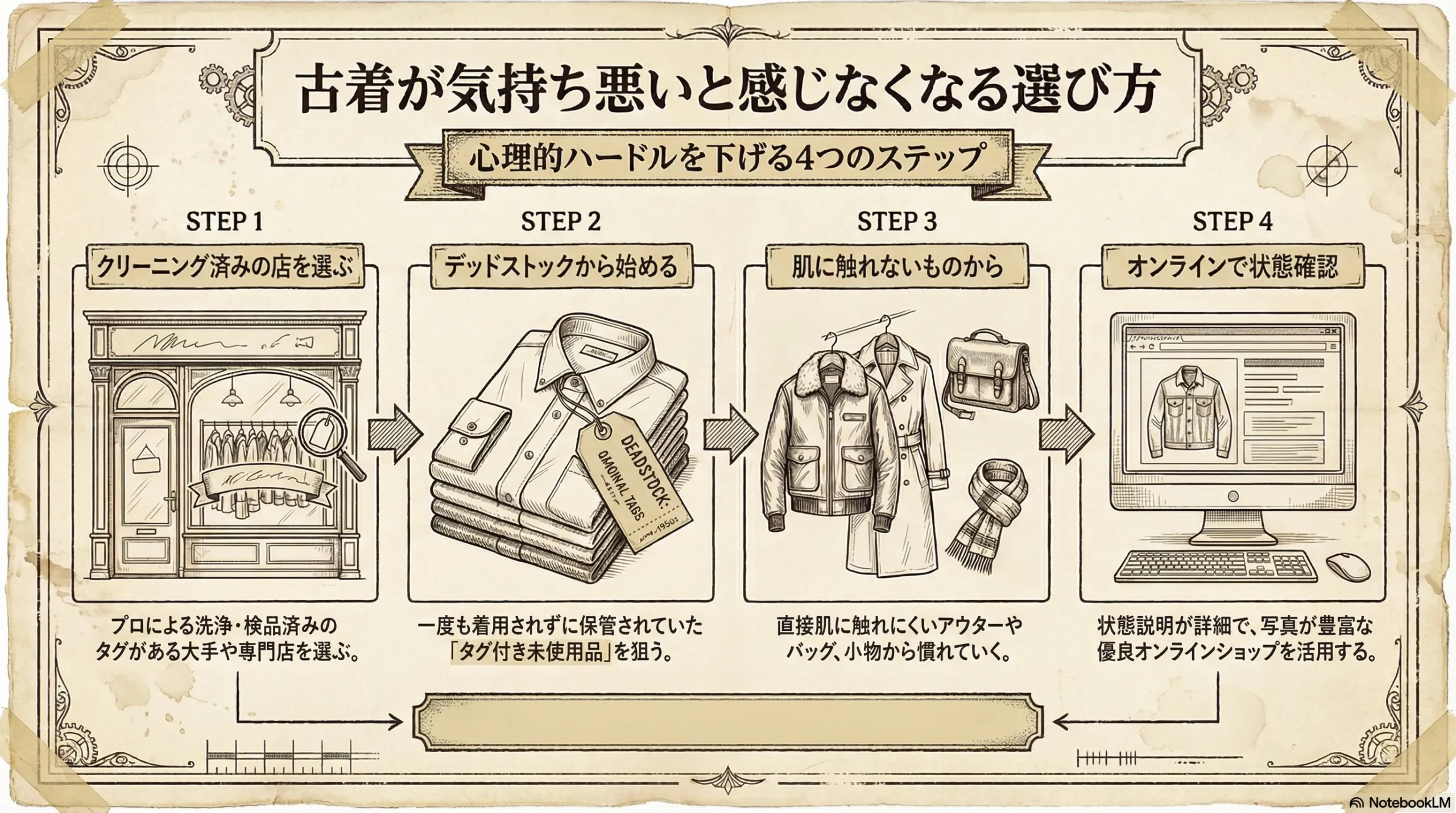 古着が気持ち悪いと感じなくなる選び方のインフォグラフィック