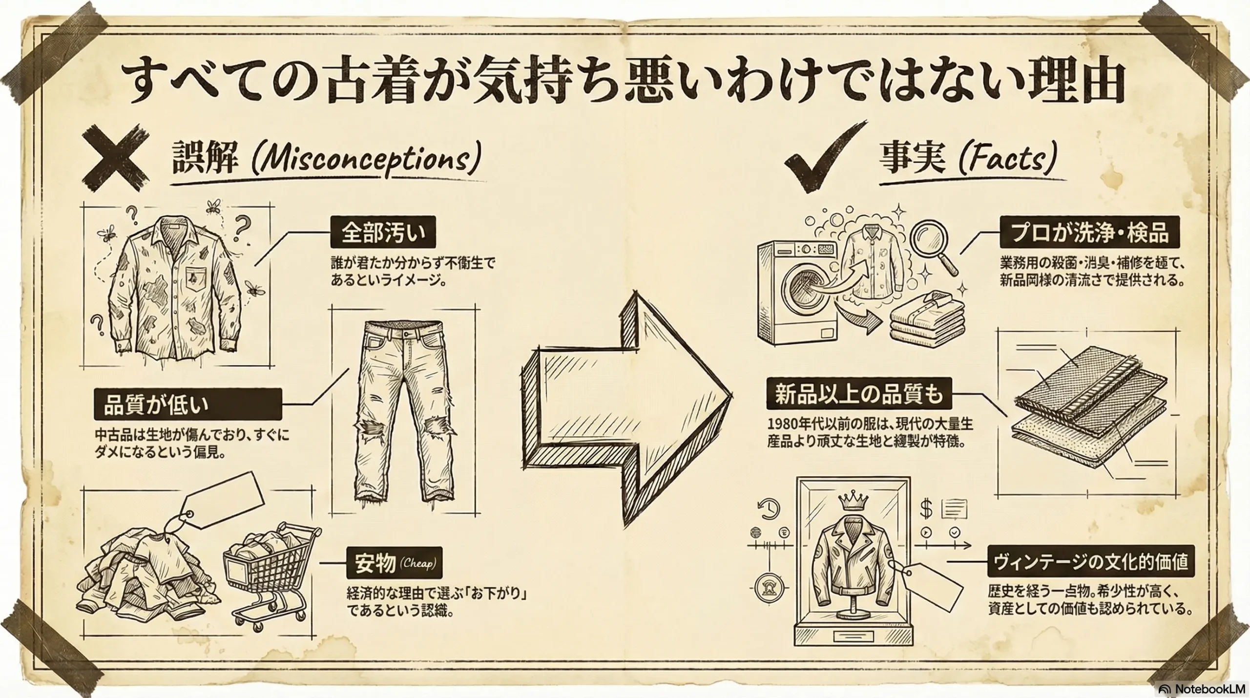 すべての古着が気持ち悪いわけではない理由のインフォグラフィック