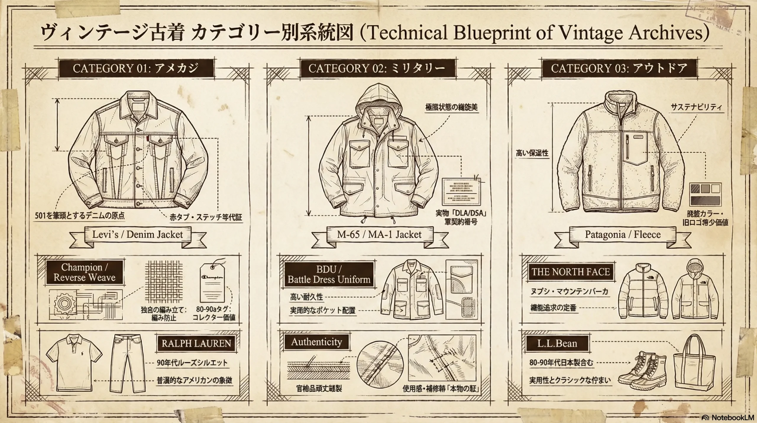掘り出し物が見つかりやすい古着ブランド・狙い目アイテムのインフォグラフィック
