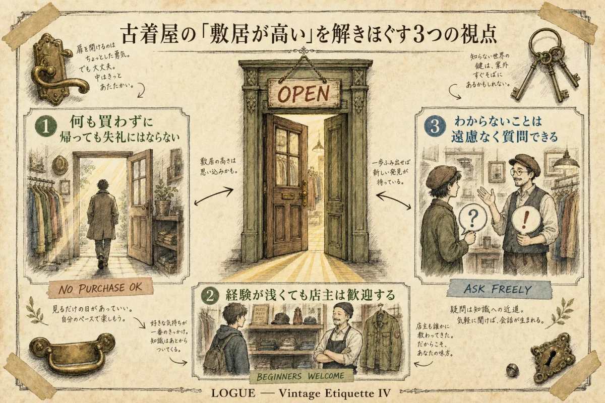 古着屋の『敷居が高い』を解きほぐす3つの視点：買わずに帰ってOK・経験浅くてOK・質問OK