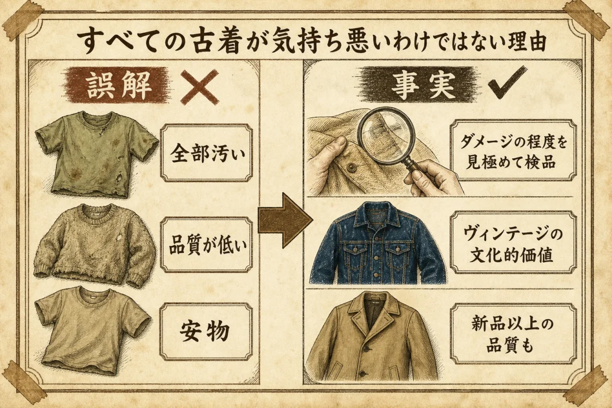 すべての古着が気持ち悪いわけではない理由のインフォグラフィック
